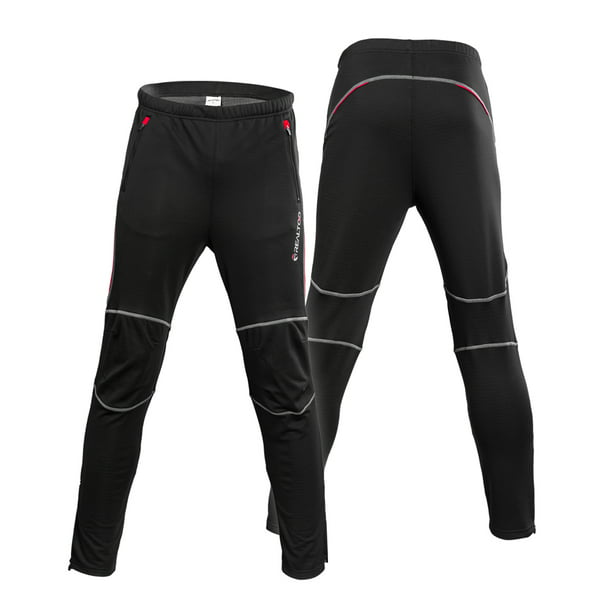 Men's Long Pants Cycling Pants Bike Tights Trousers Joggers Sports Casual Black